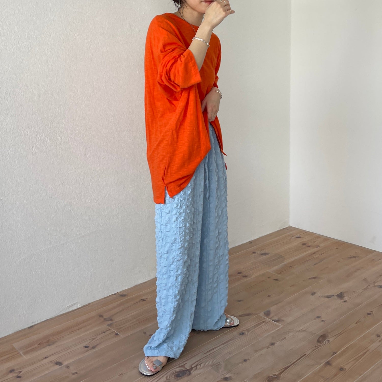 【SAMPLE】(セットで着て欲しい)non non iron pants / sky blue