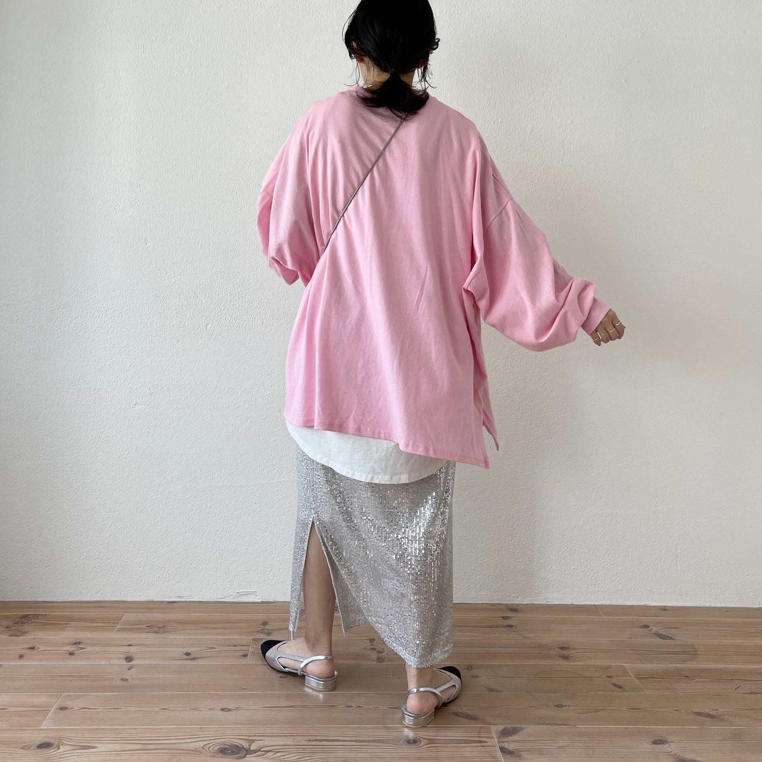 "GIRAGIRA" disco skirt / silver