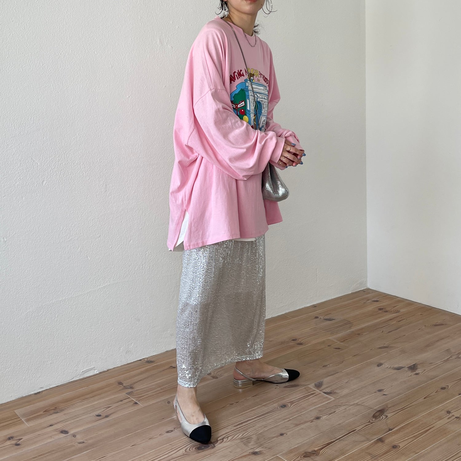 vintage like bear tee / pink