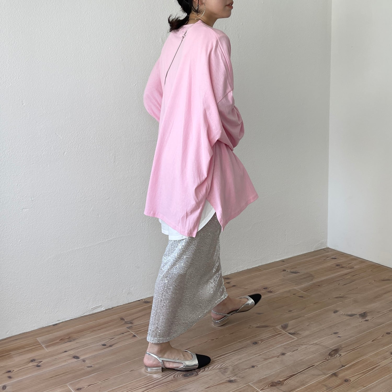 "GIRAGIRA" disco skirt / silver