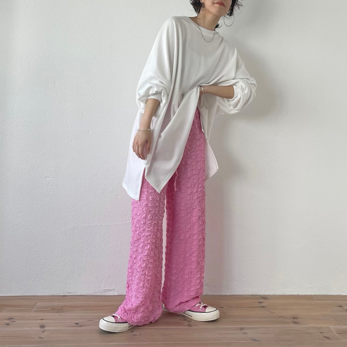 【SAMPLE】(セットで着て欲しい)non non iron pants / pink
