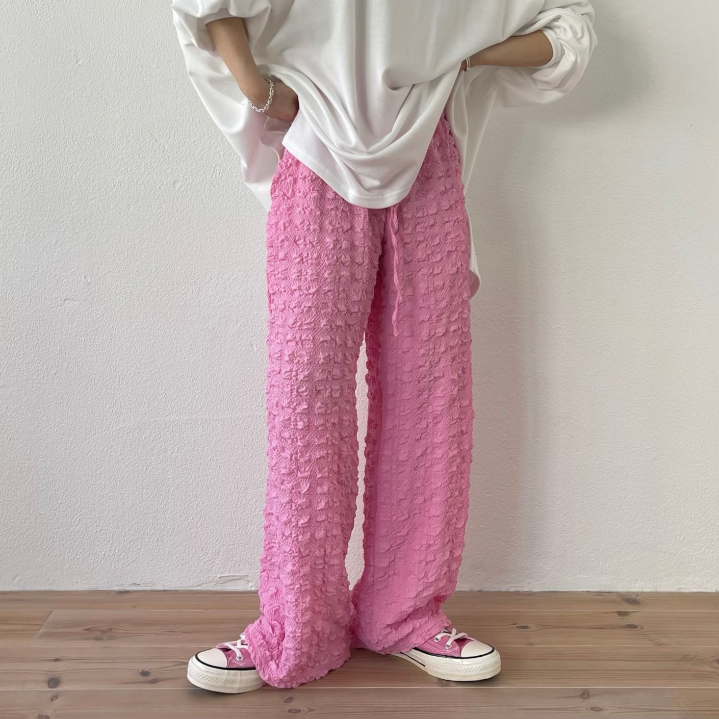 【SAMPLE】(セットで着て欲しい)non non iron pants / pink