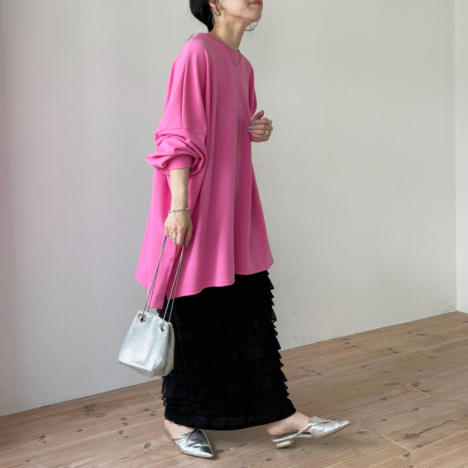 super loose light sweatee / cherry pink