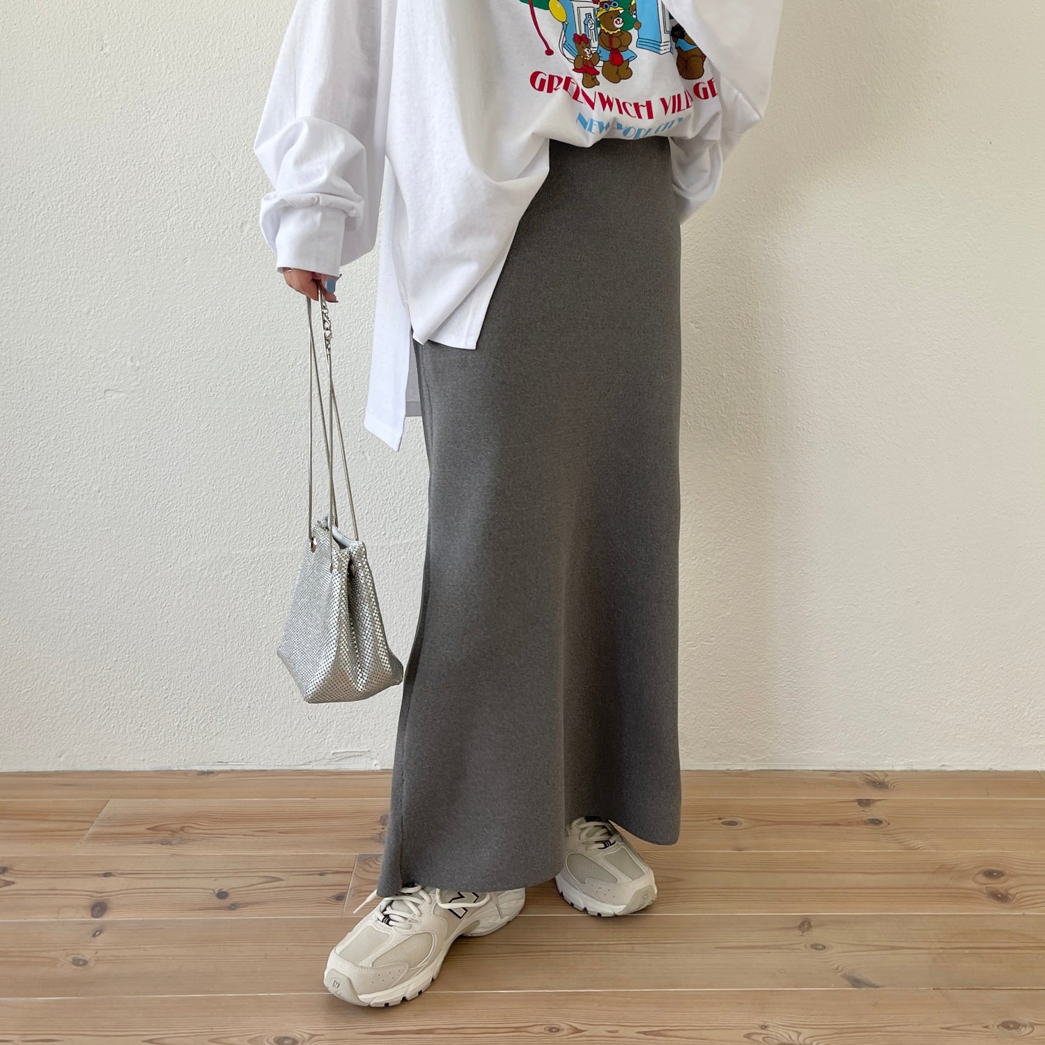 【SAMPLE】daily daily 2way knit skirt / gray