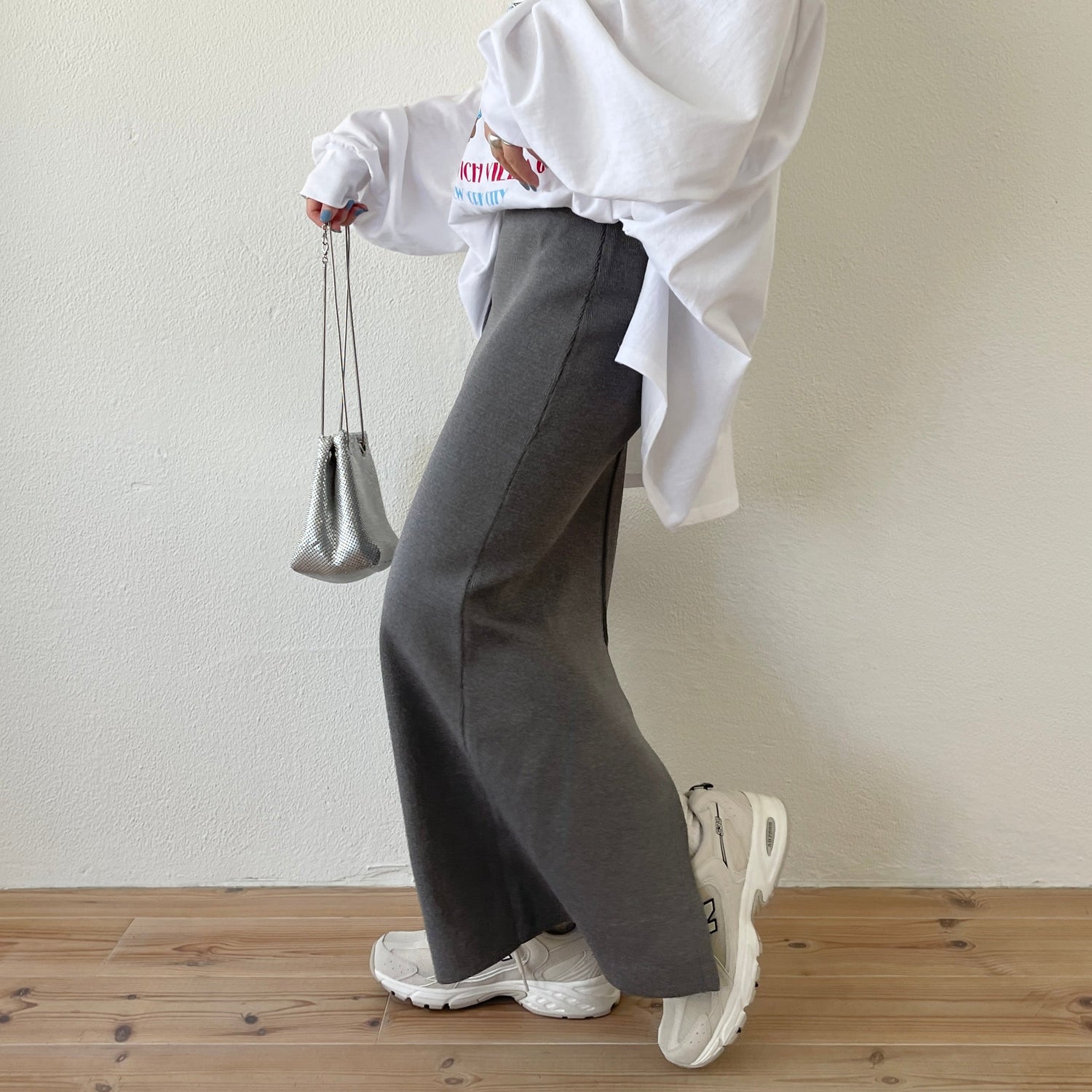 【SAMPLE】daily daily 2way knit skirt / gray