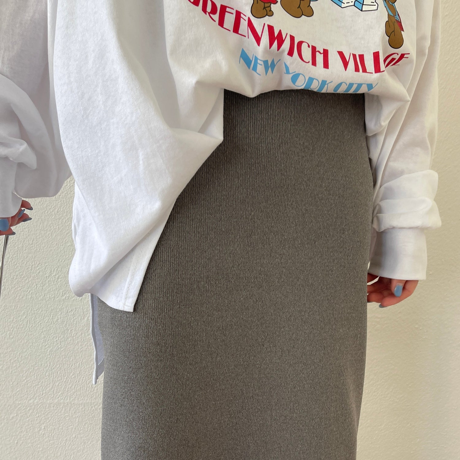 【SAMPLE】daily daily 2way knit skirt / gray