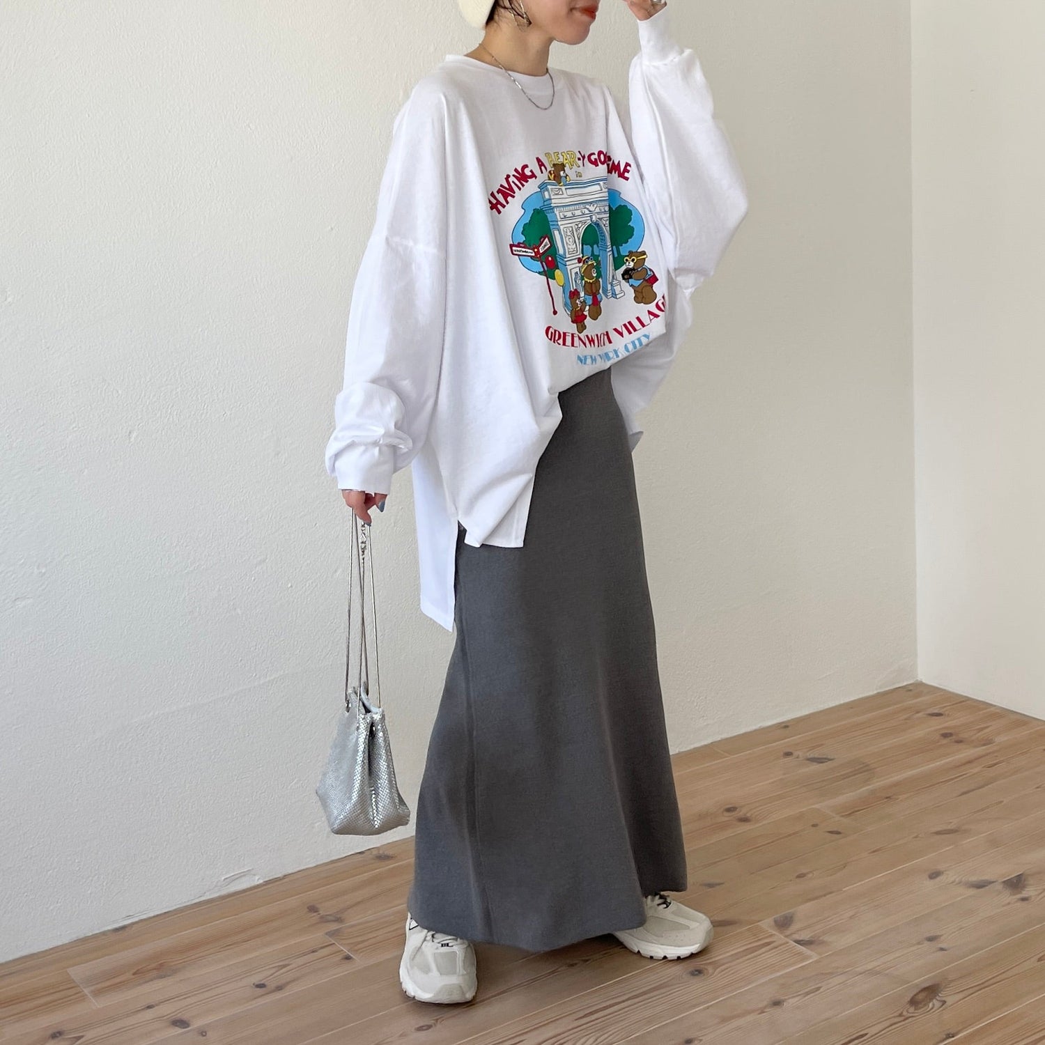 【SAMPLE】daily daily 2way knit skirt / gray