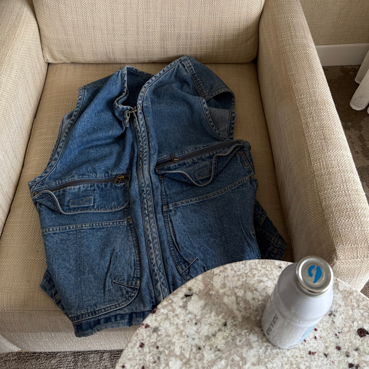 8 pockets BUDDY DENIM VEST / blue