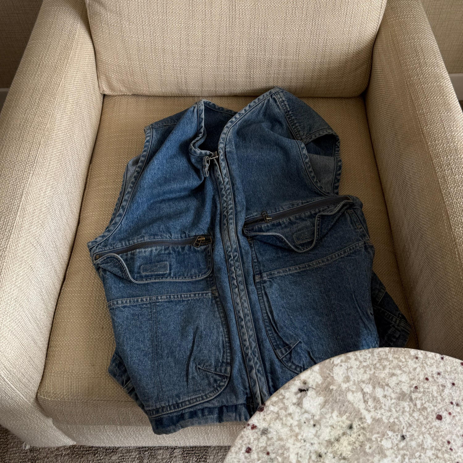 8 pockets BUDDY DENIM VEST / blue