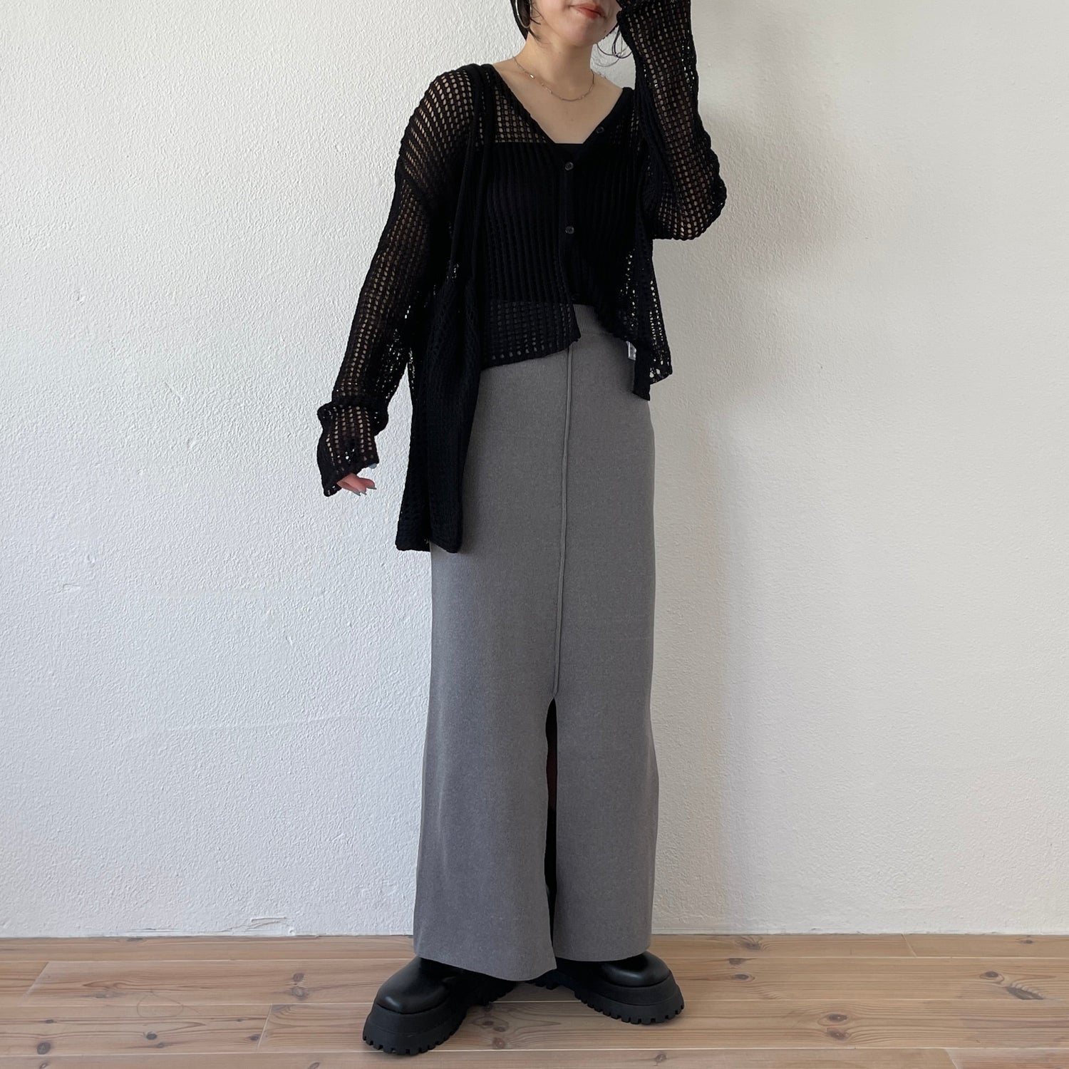 【SAMPLE】daily daily 2way knit skirt / gray