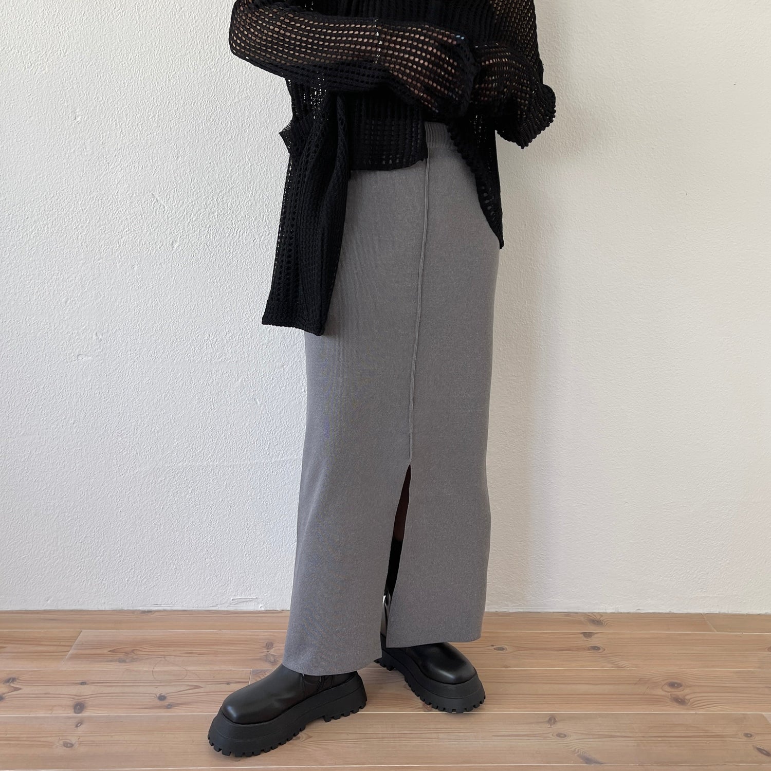 【SAMPLE】daily daily 2way knit skirt / gray