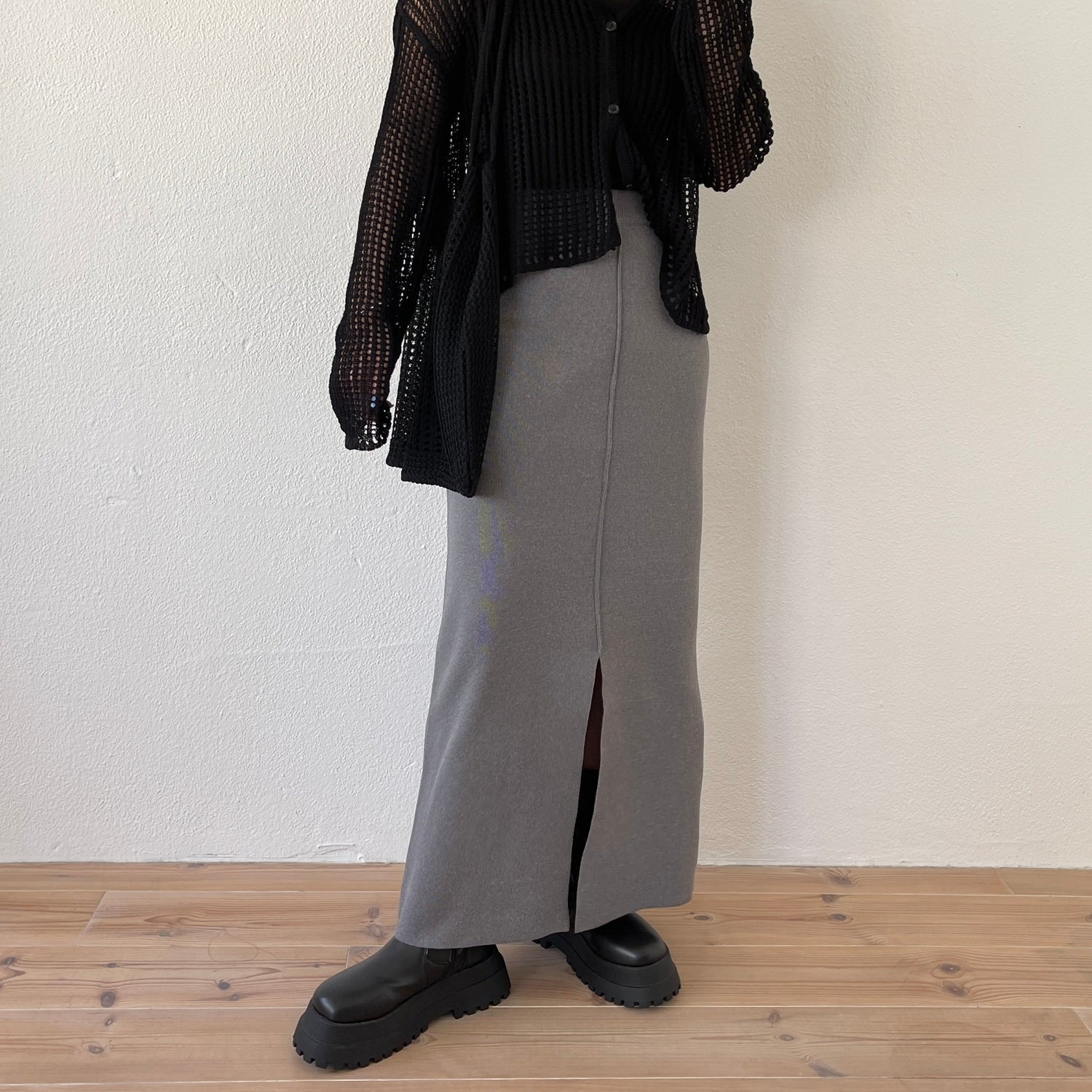 【SAMPLE】daily daily 2way knit skirt / gray