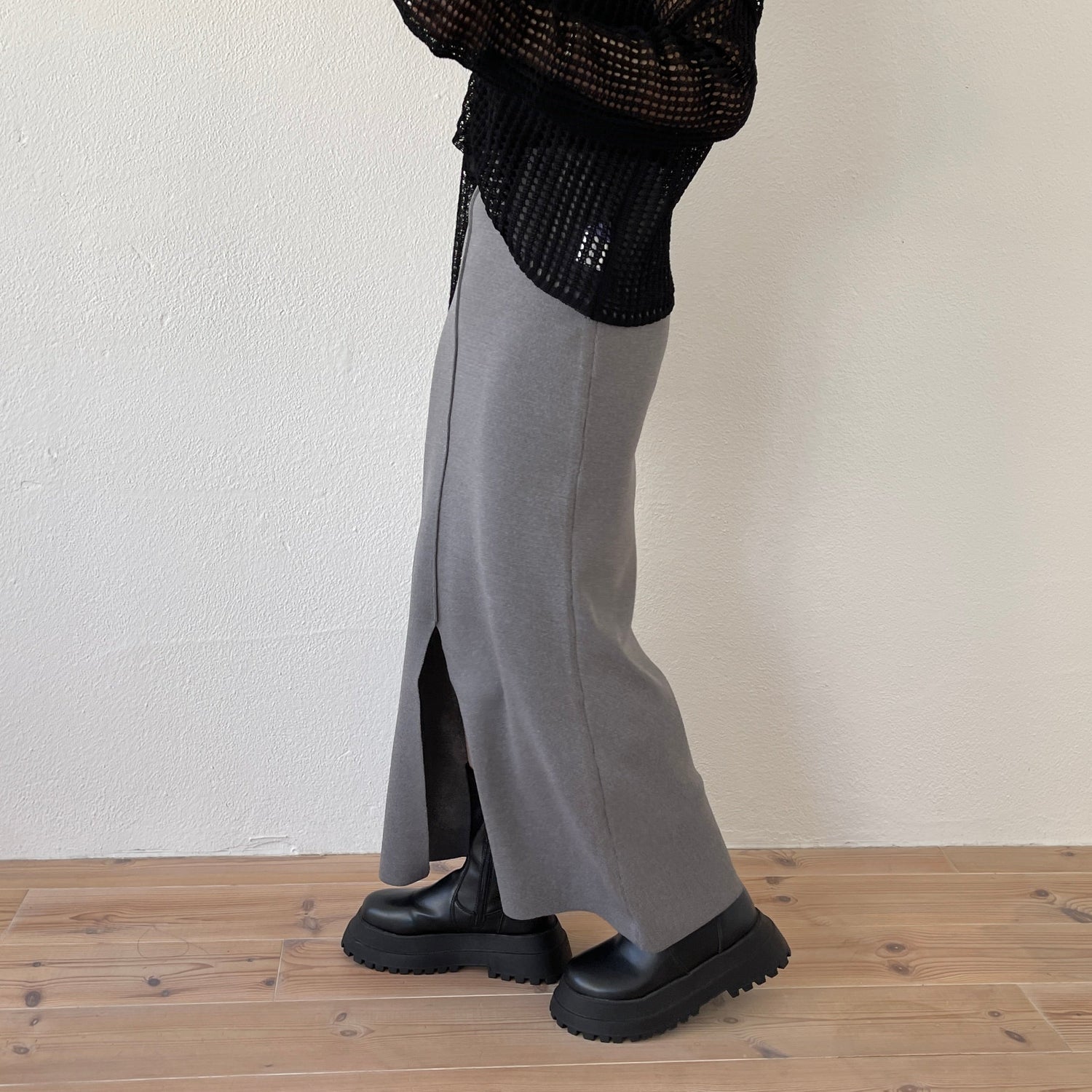 【SAMPLE】daily daily 2way knit skirt / gray