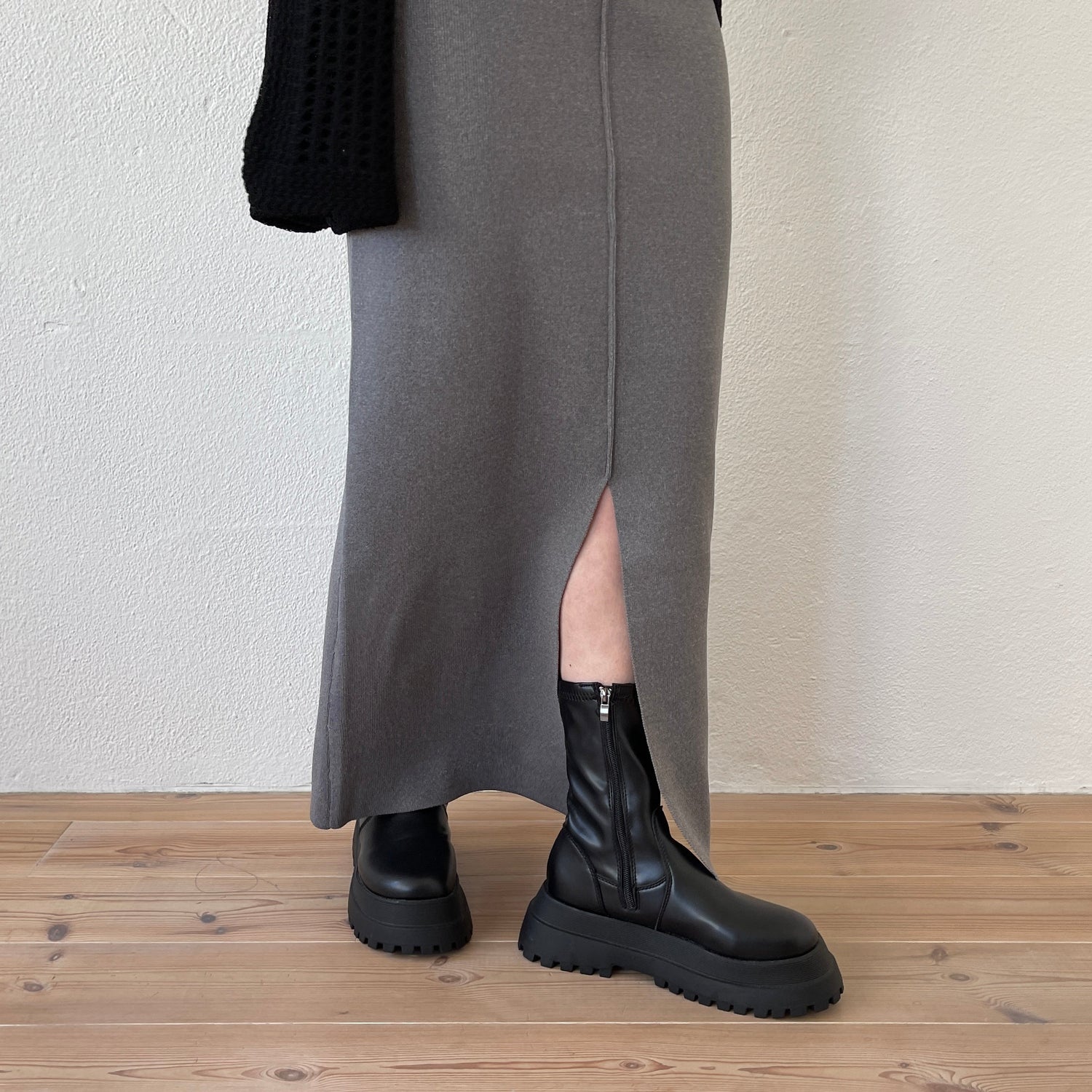 【SAMPLE】daily daily 2way knit skirt / gray
