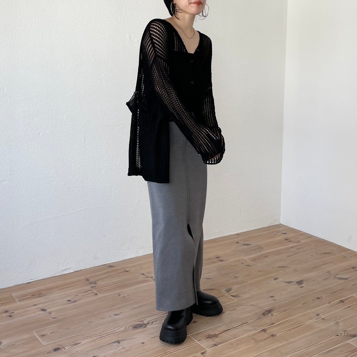 【SAMPLE】daily daily 2way knit skirt / gray