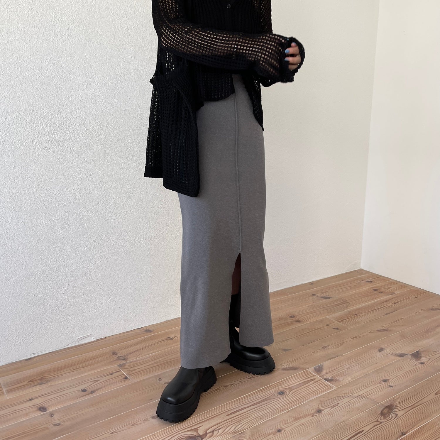 【SAMPLE】daily daily 2way knit skirt / gray