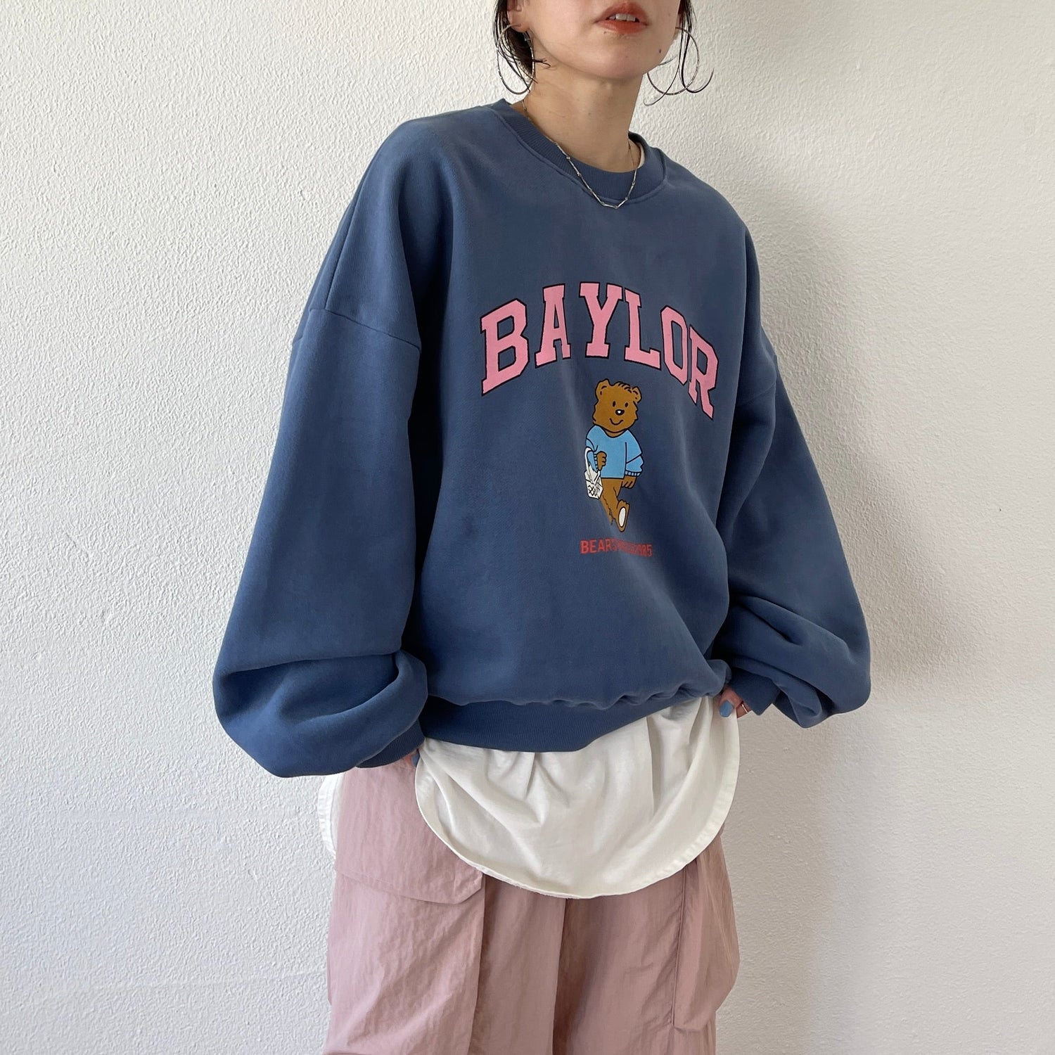 【SAMPLE】shopping bear sweat / navy