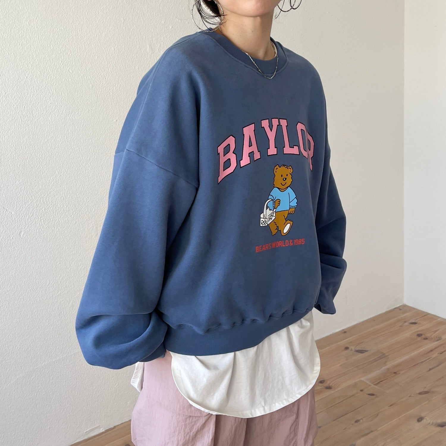 【SAMPLE】shopping bear sweat / navy