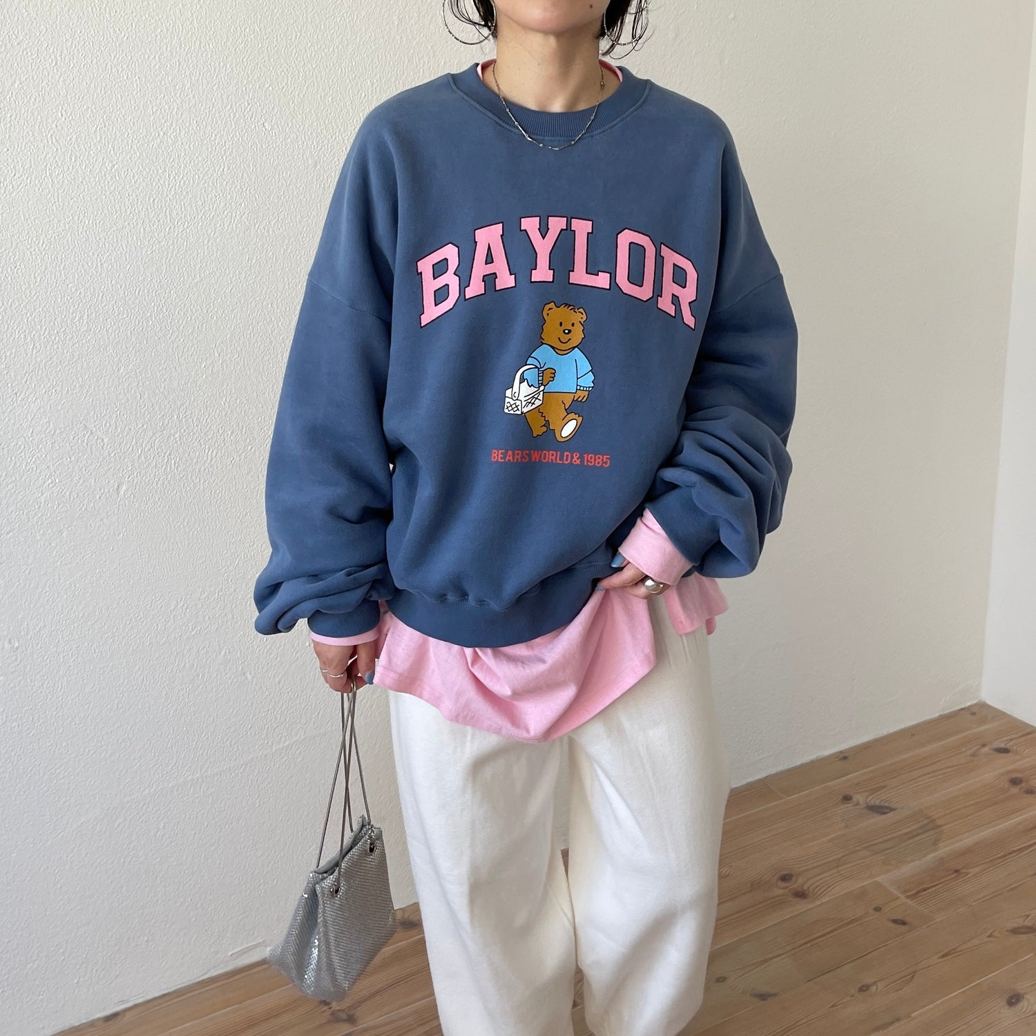 【SAMPLE】shopping bear sweat / navy