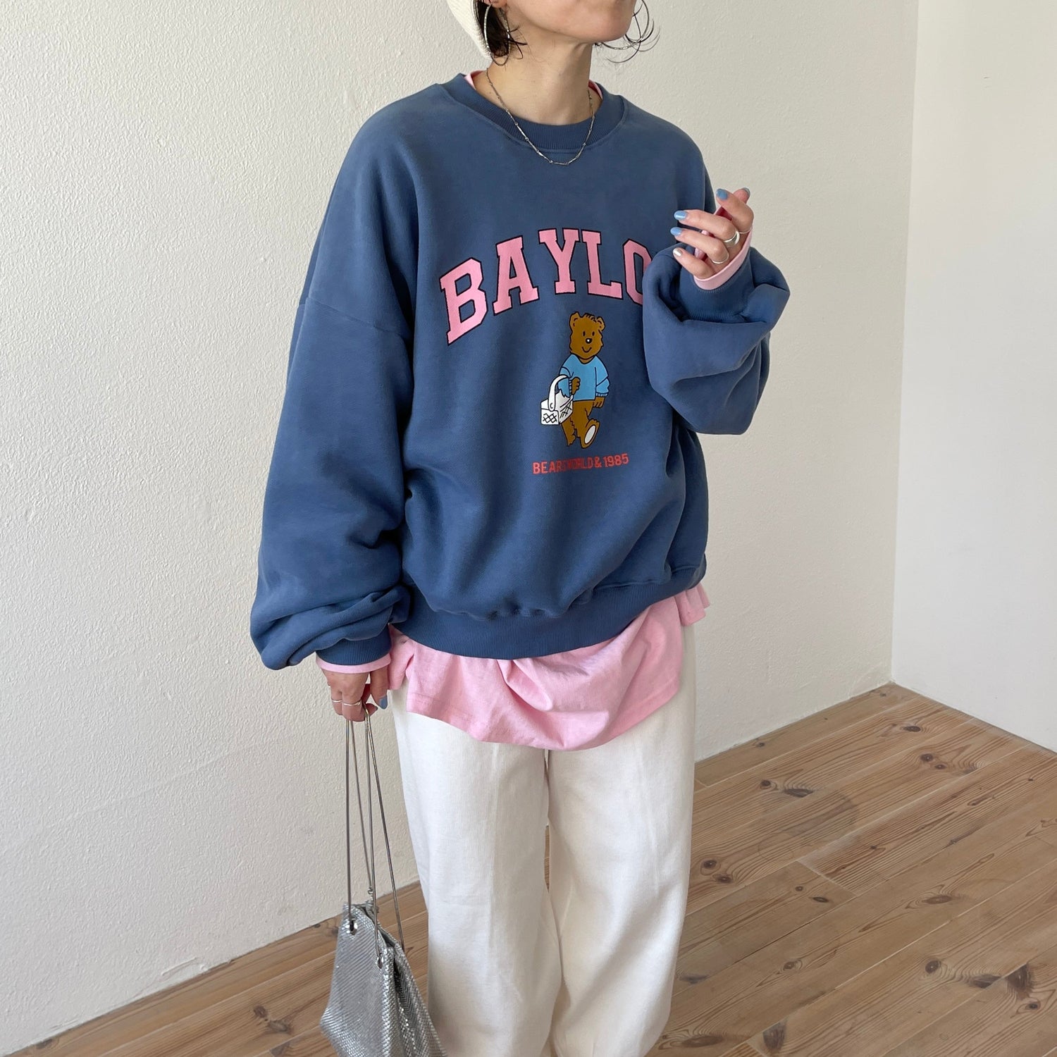 【SAMPLE】shopping bear sweat / navy