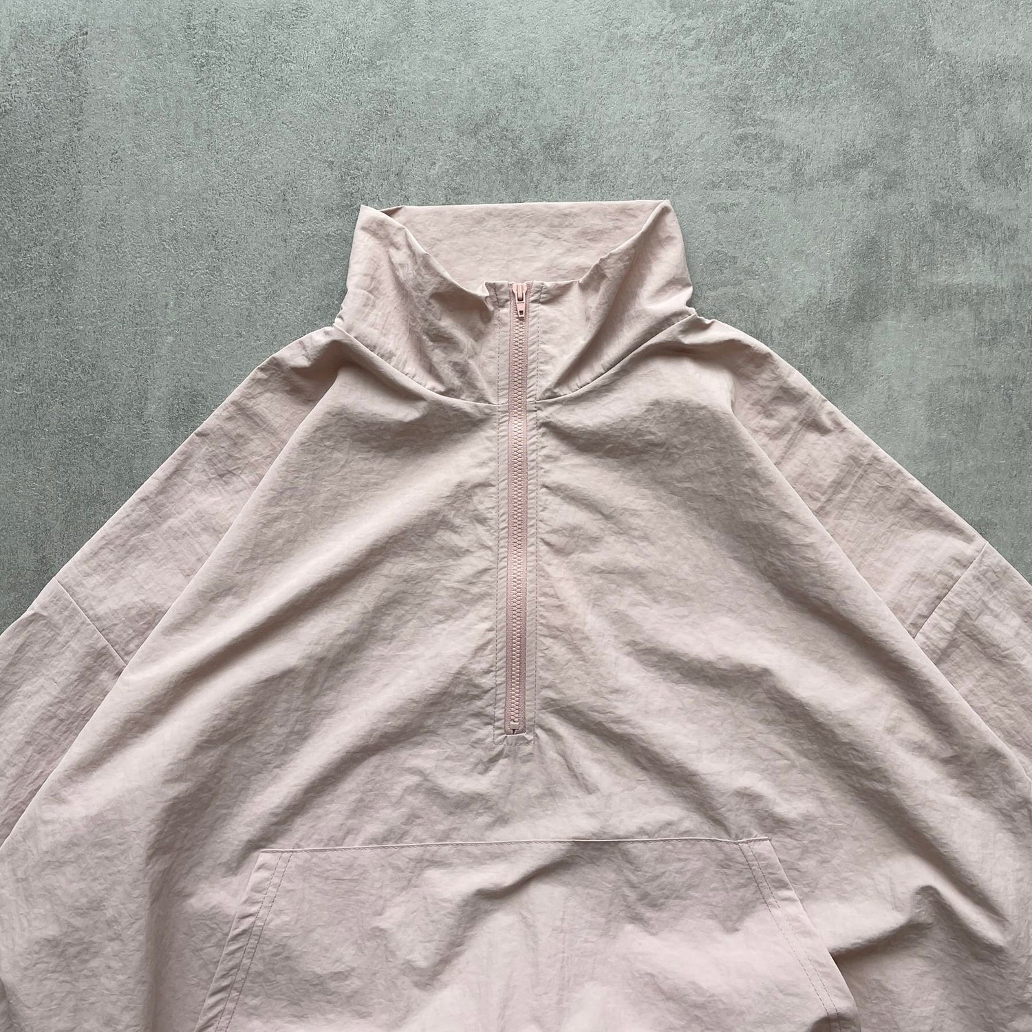 (2点SET) half zip nylon set up / pink