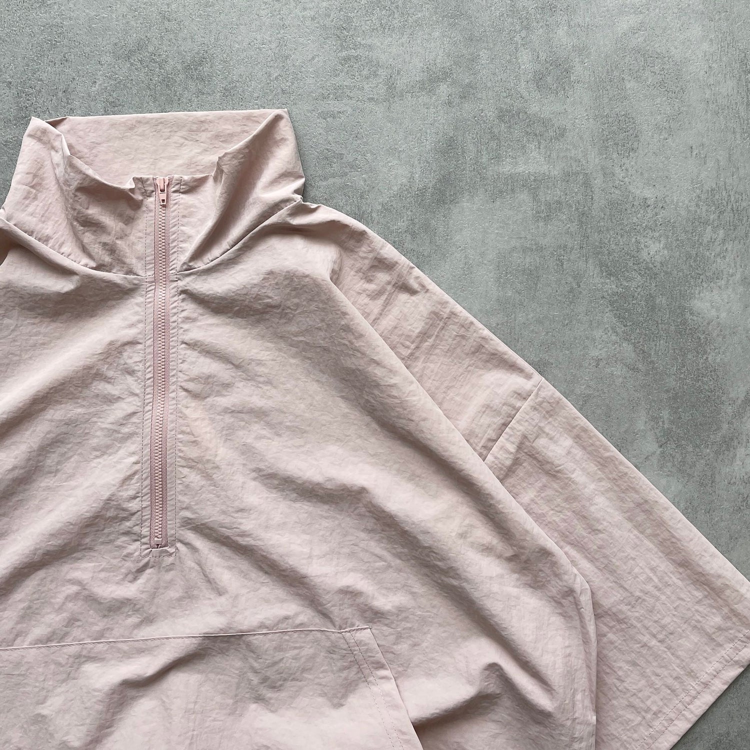 (2点SET) half zip nylon set up / pink