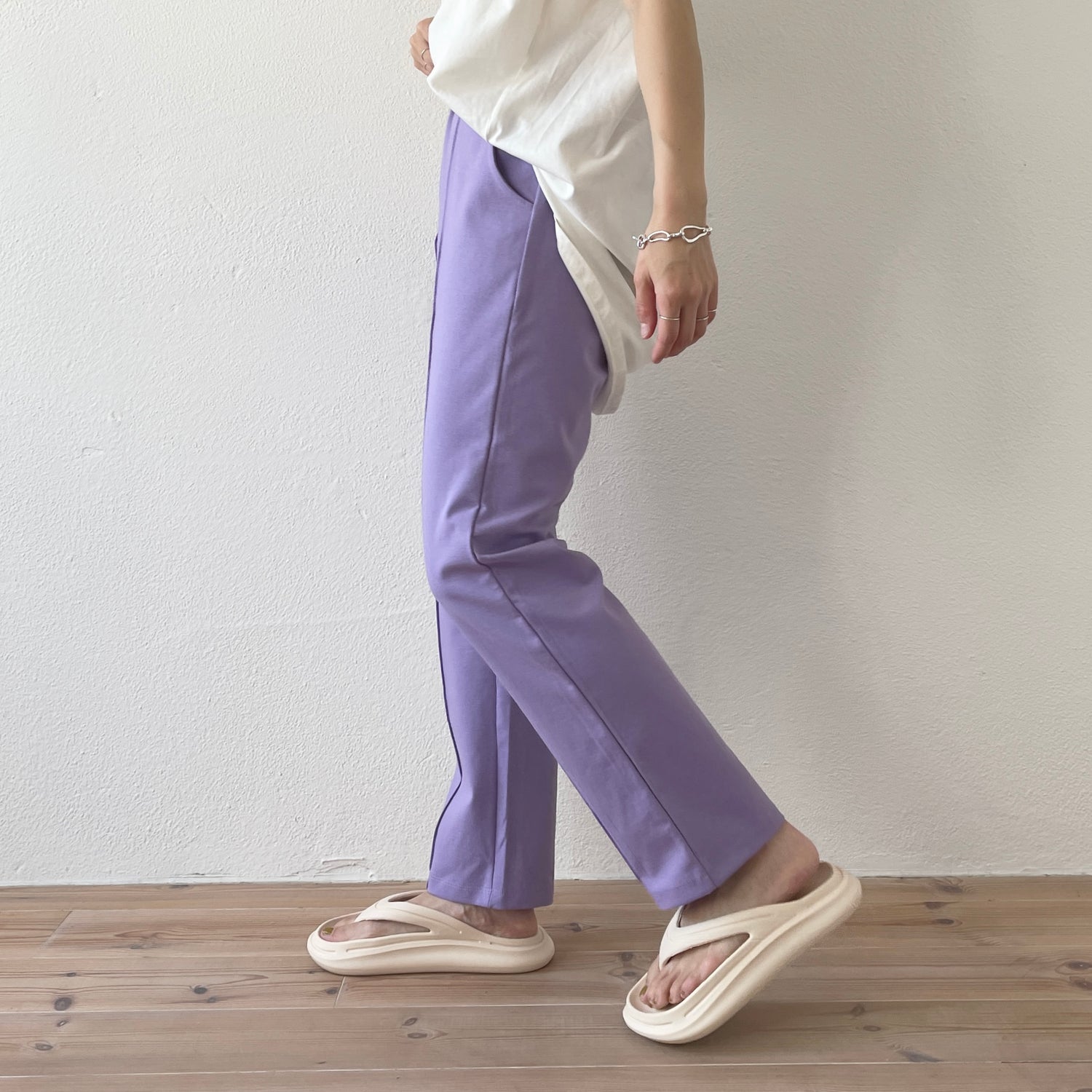 center line relax sweat pants / lavender