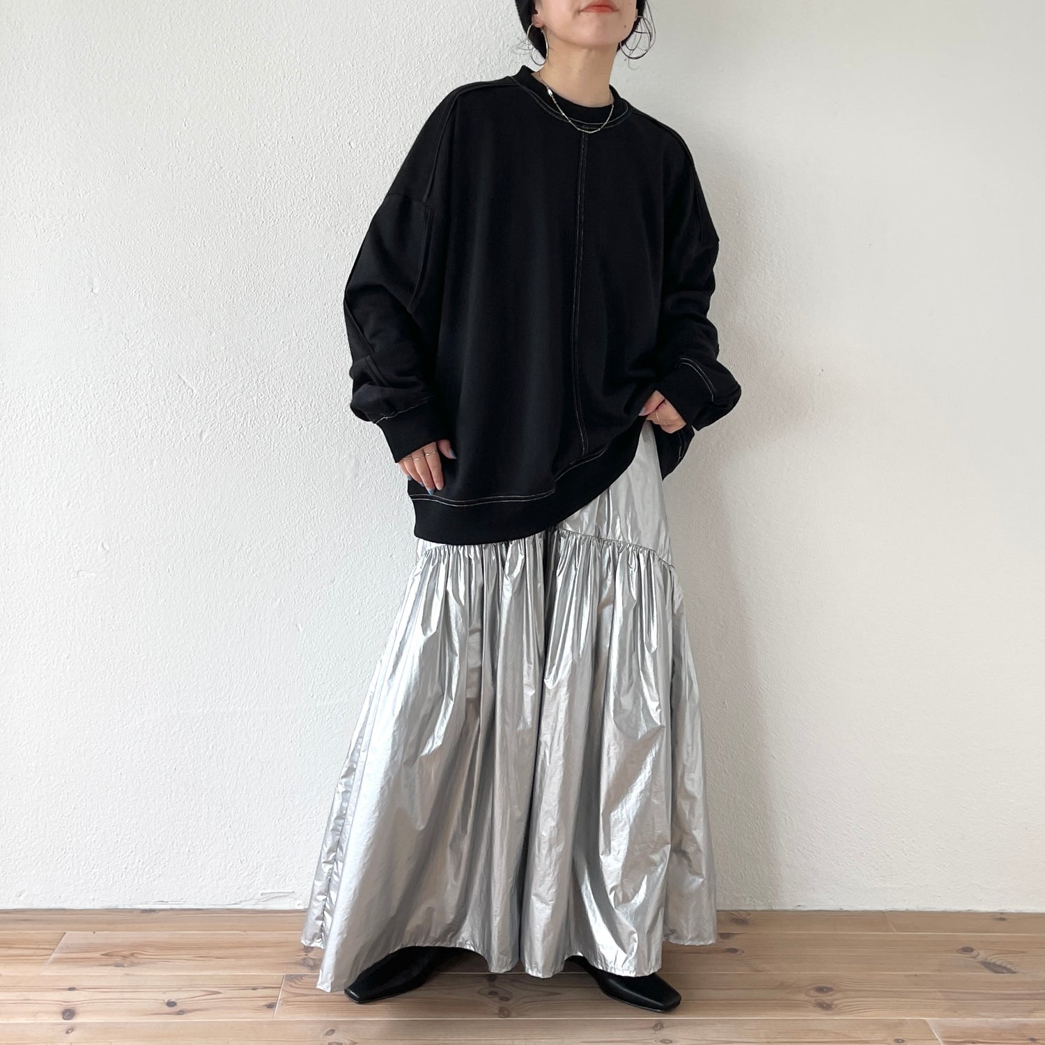 volume sleeve piping sweat / black