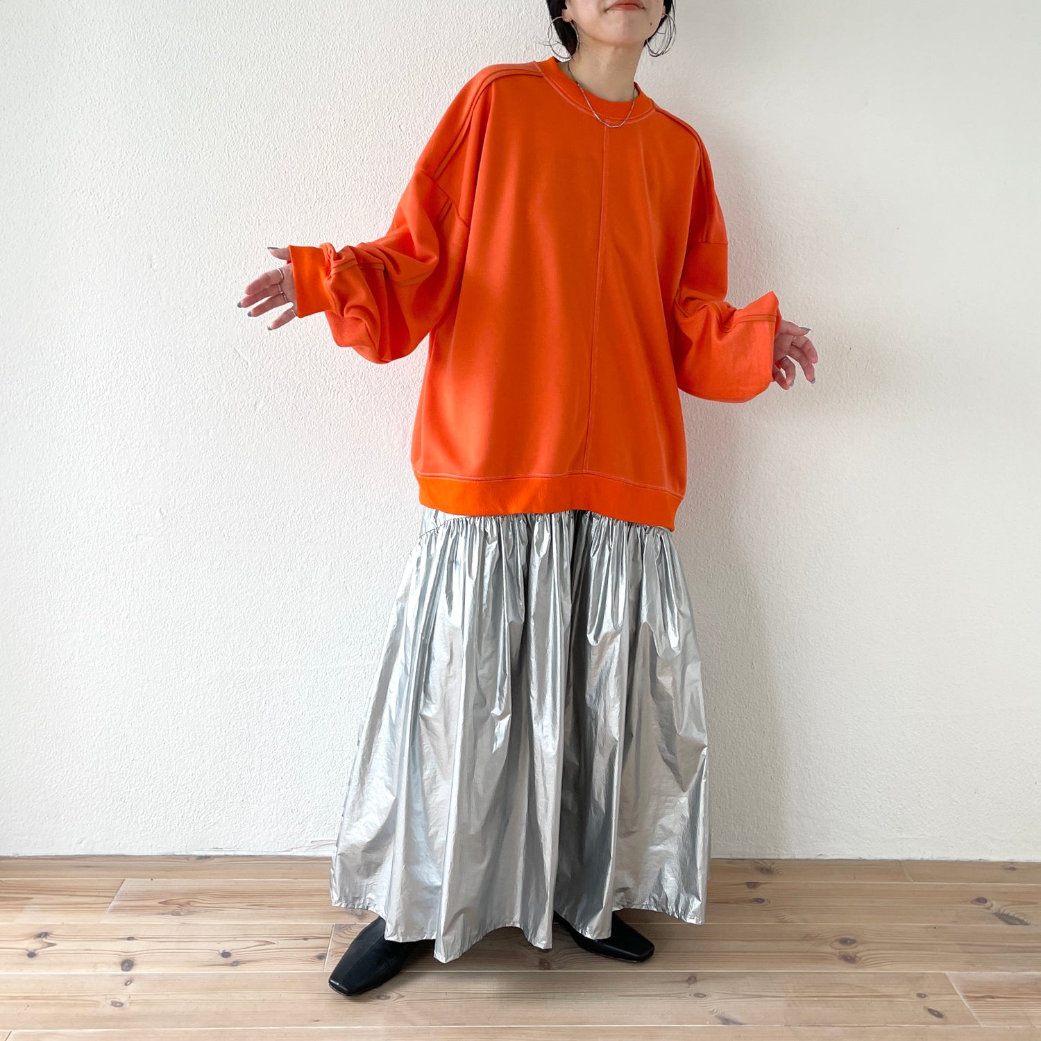 volume sleeve piping sweat / orange