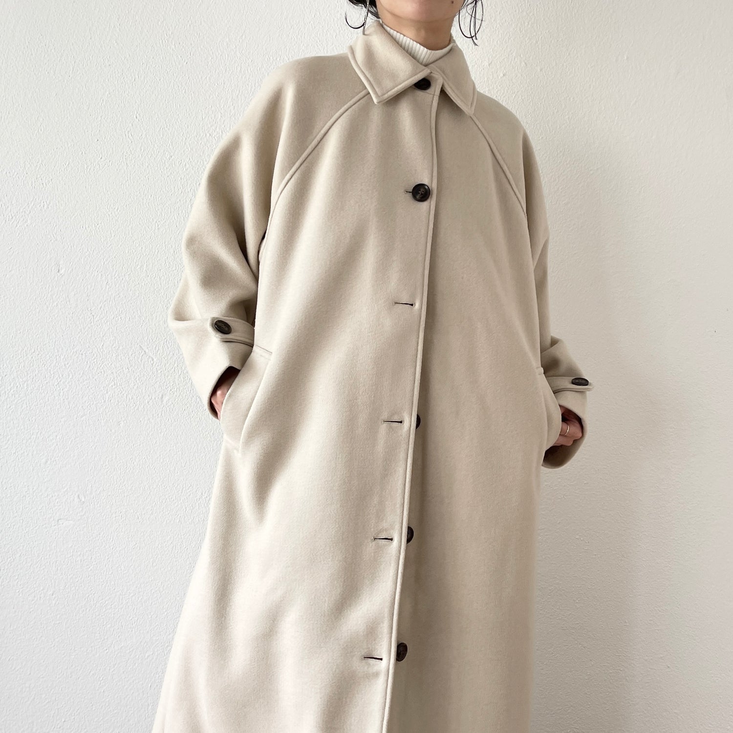 daily daily soutien collar long coat / ivory