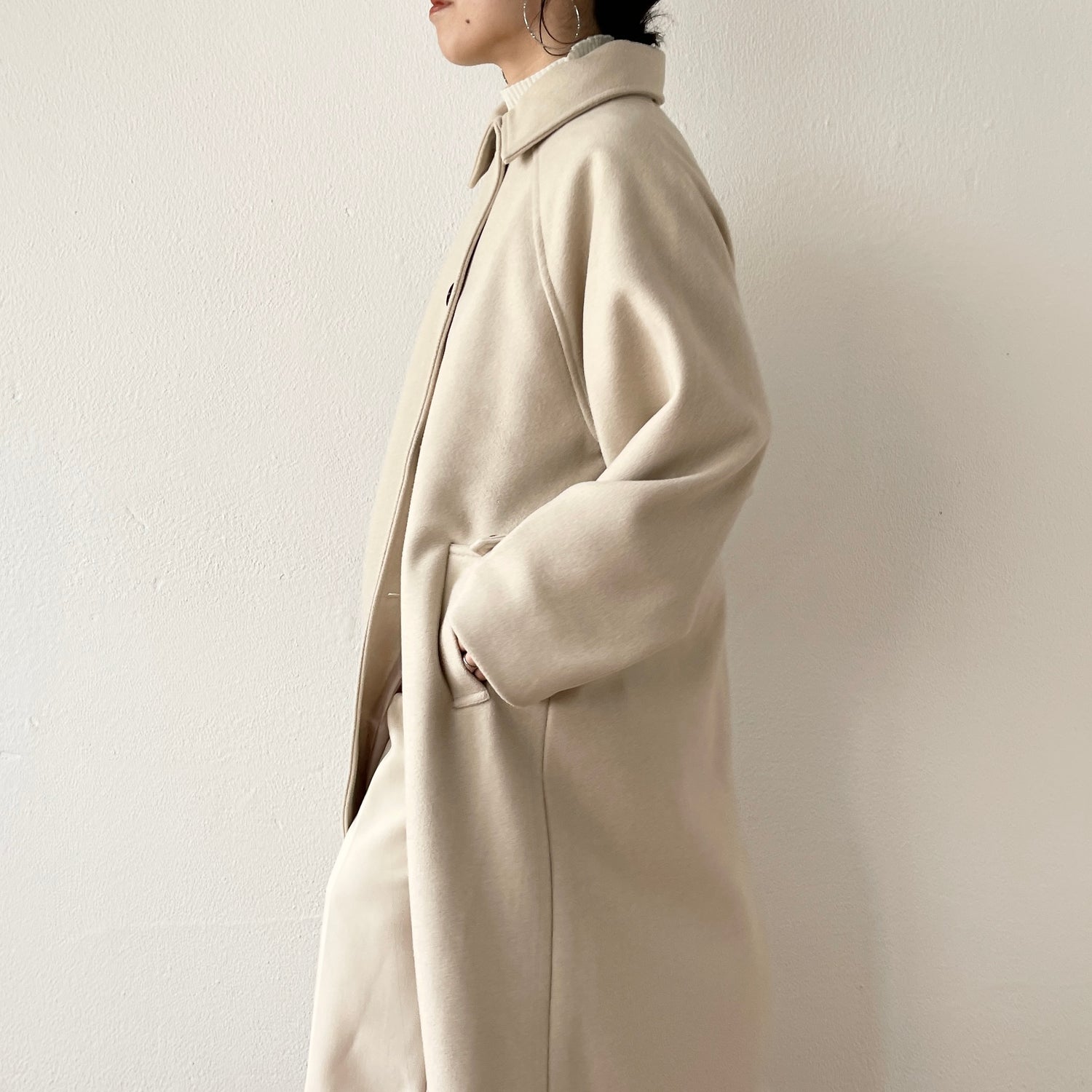 daily daily soutien collar long coat / ivory