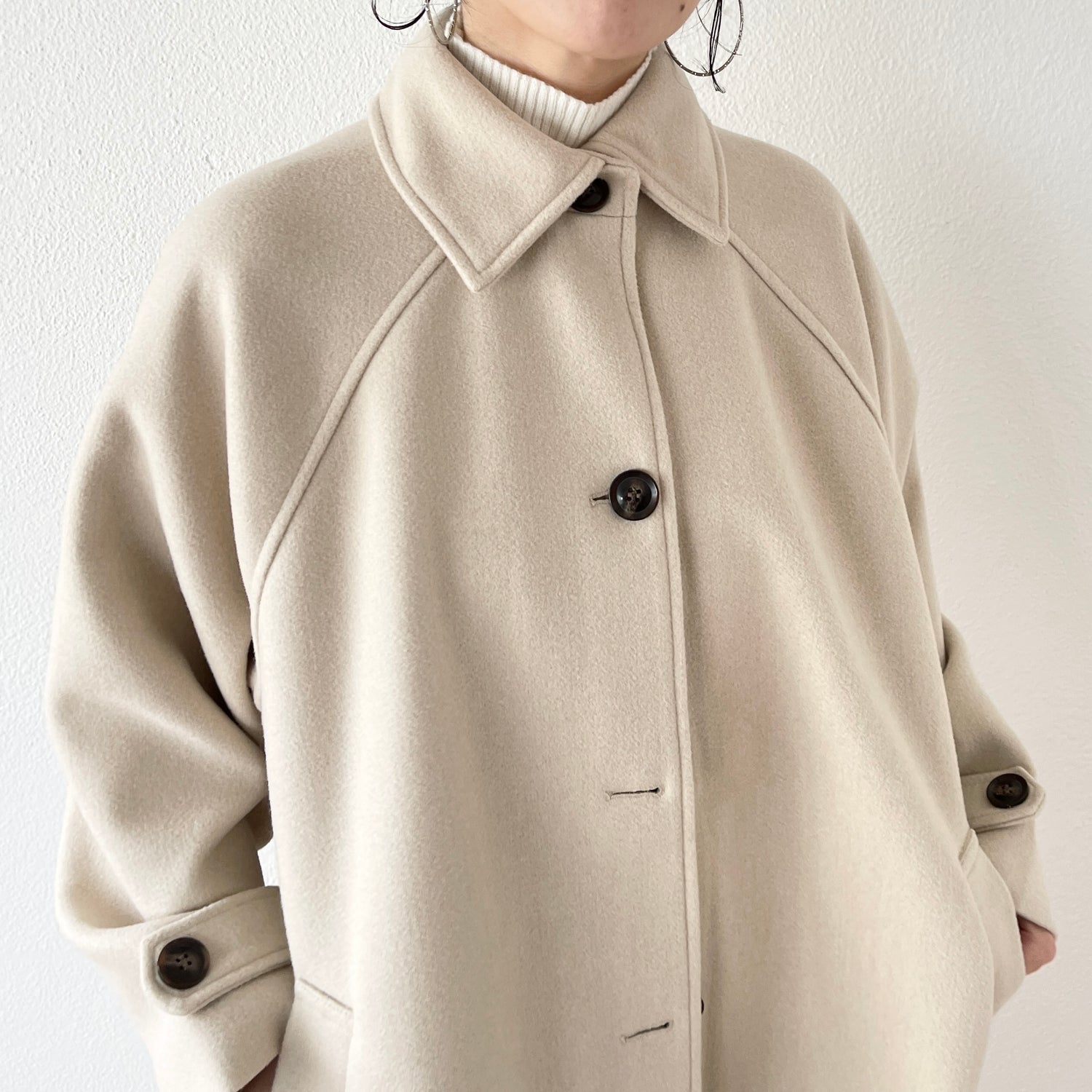 daily daily soutien collar long coat / ivory