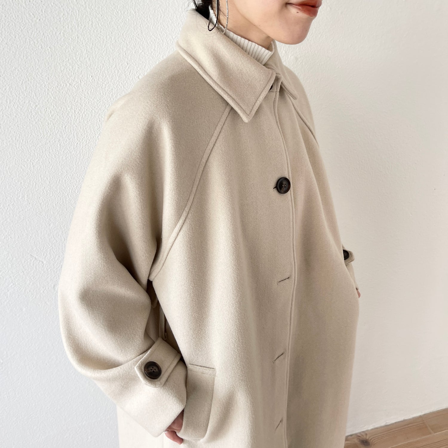 daily daily soutien collar long coat / ivory