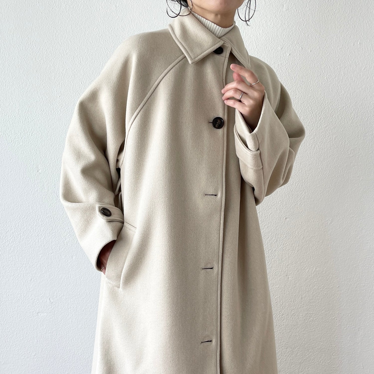 daily daily soutien collar long coat / ivory