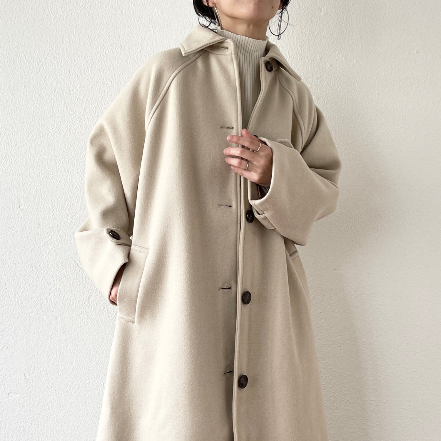 daily daily soutien collar long coat / ivory
