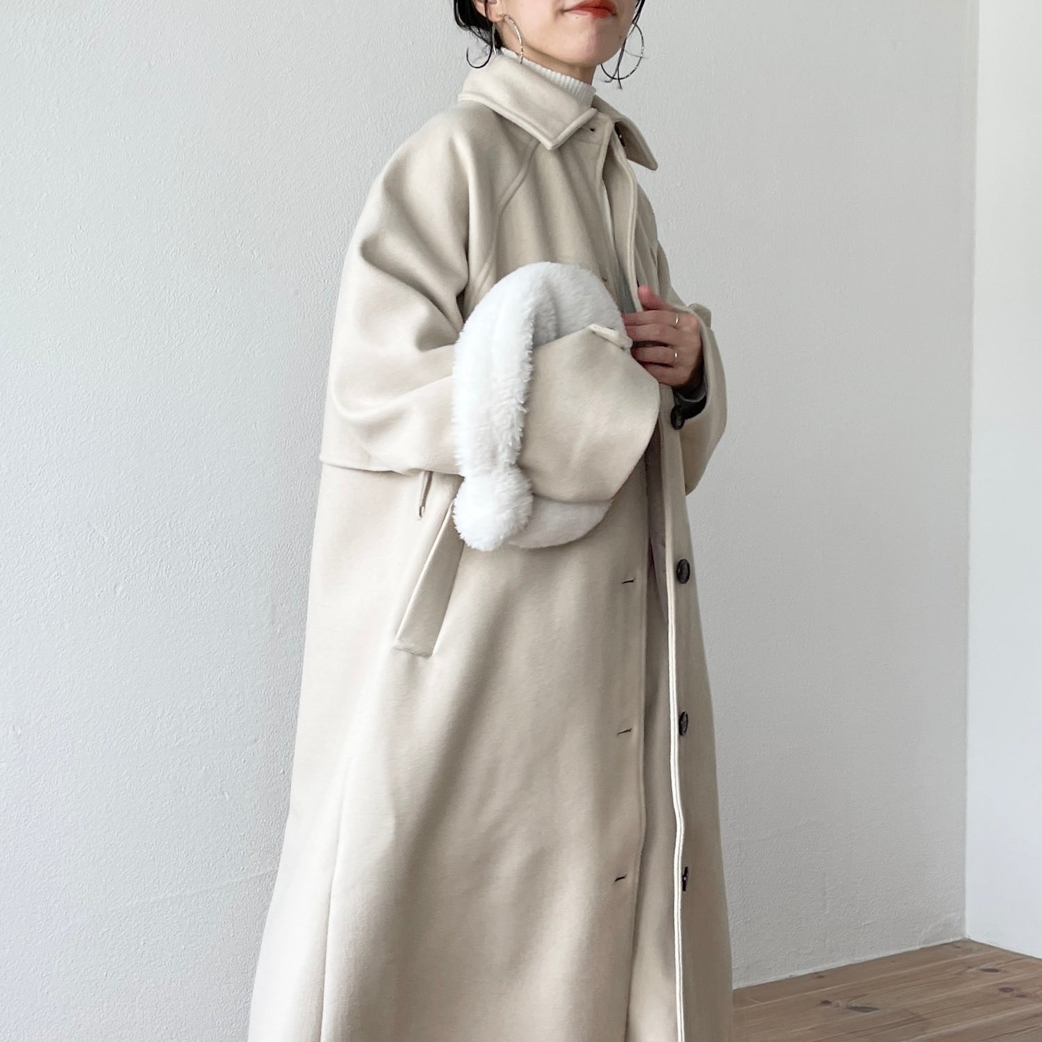 daily daily soutien collar long coat / ivory