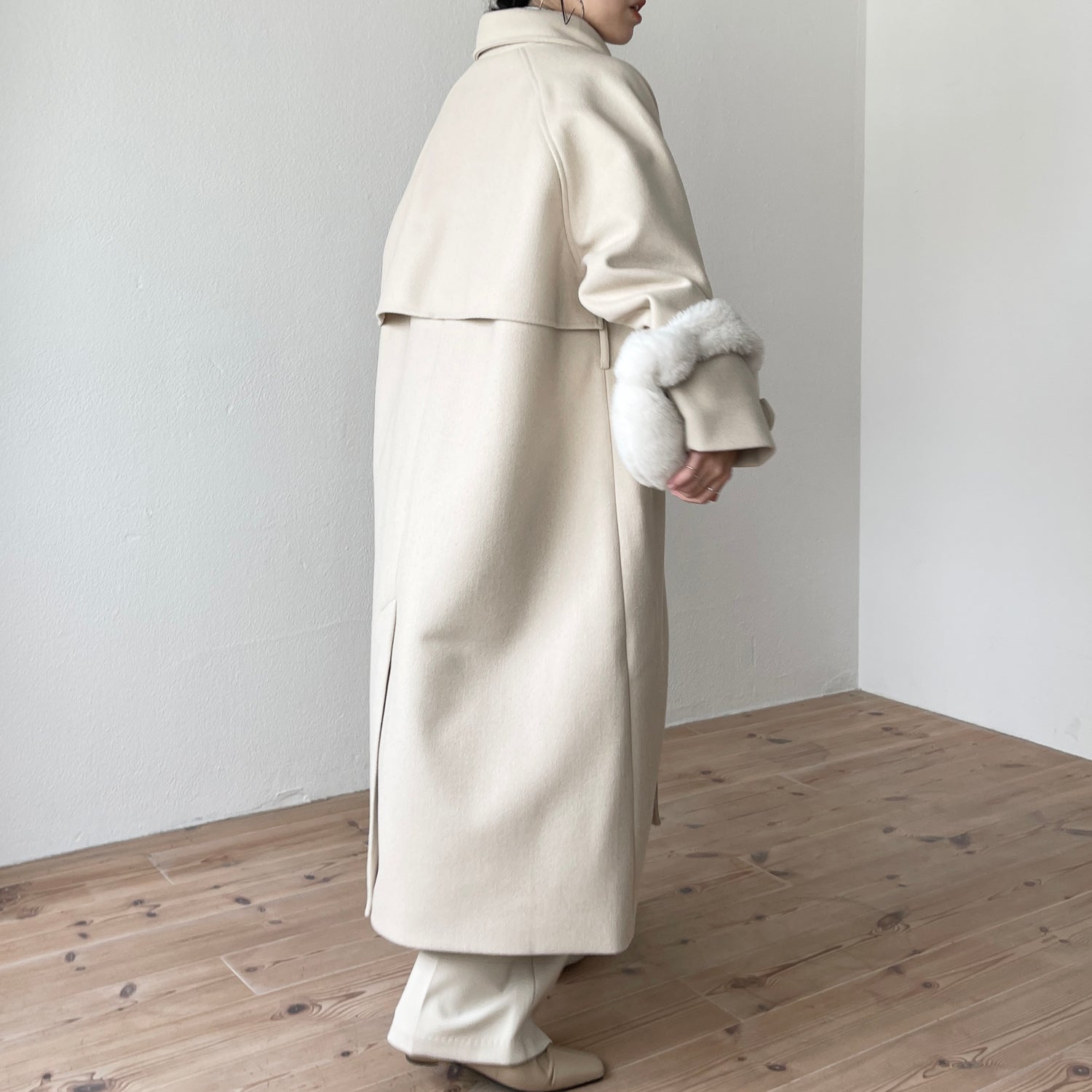 daily daily soutien collar long coat / ivory