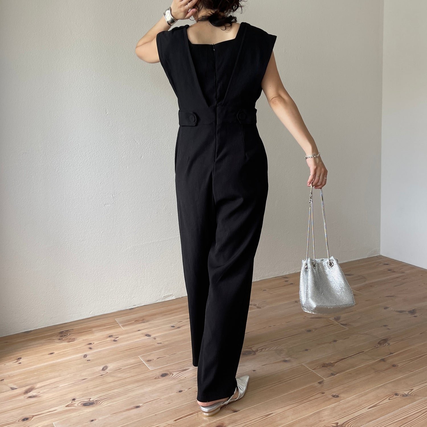 【SAMPLE】mulch scene jump suits / black
