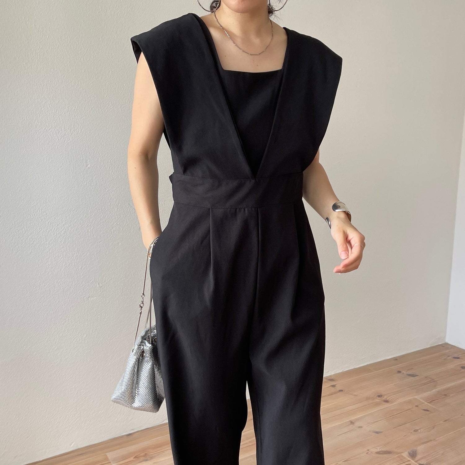 【SAMPLE】mulch scene jump suits / black