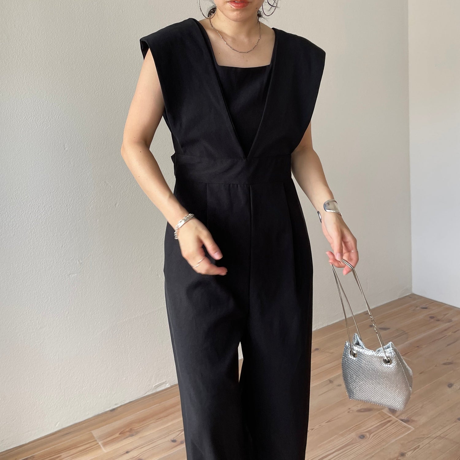 【SAMPLE】mulch scene jump suits / black
