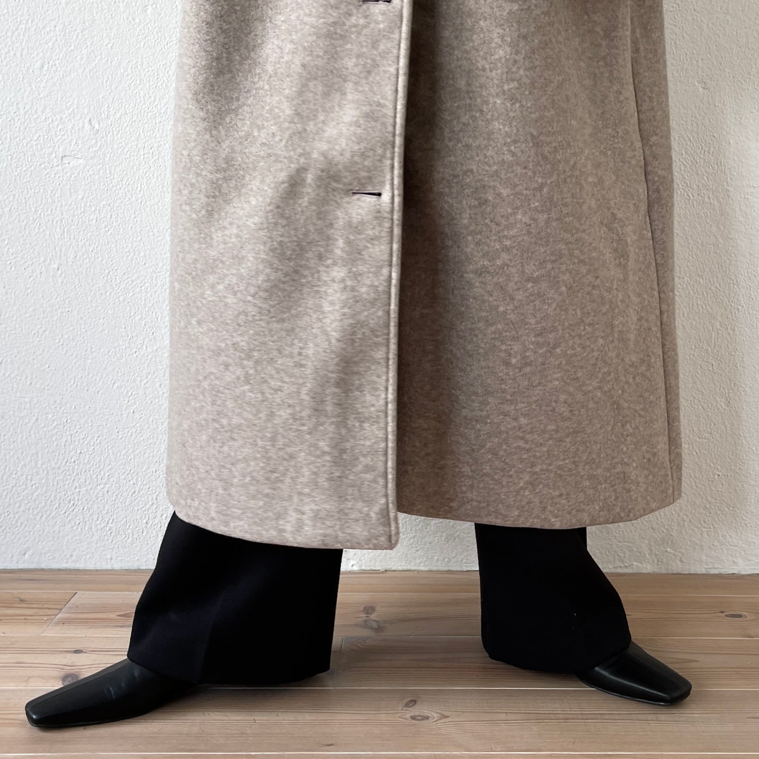daily daily soutien collar long coat / beige