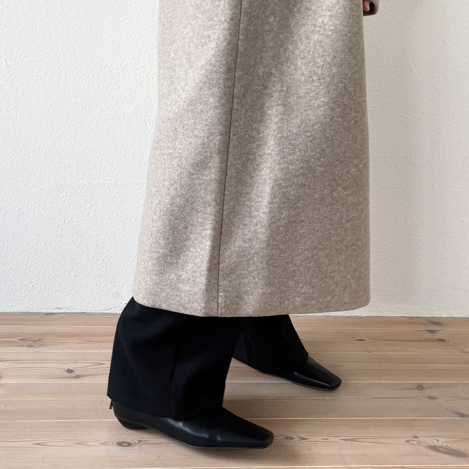 daily daily soutien collar long coat / beige