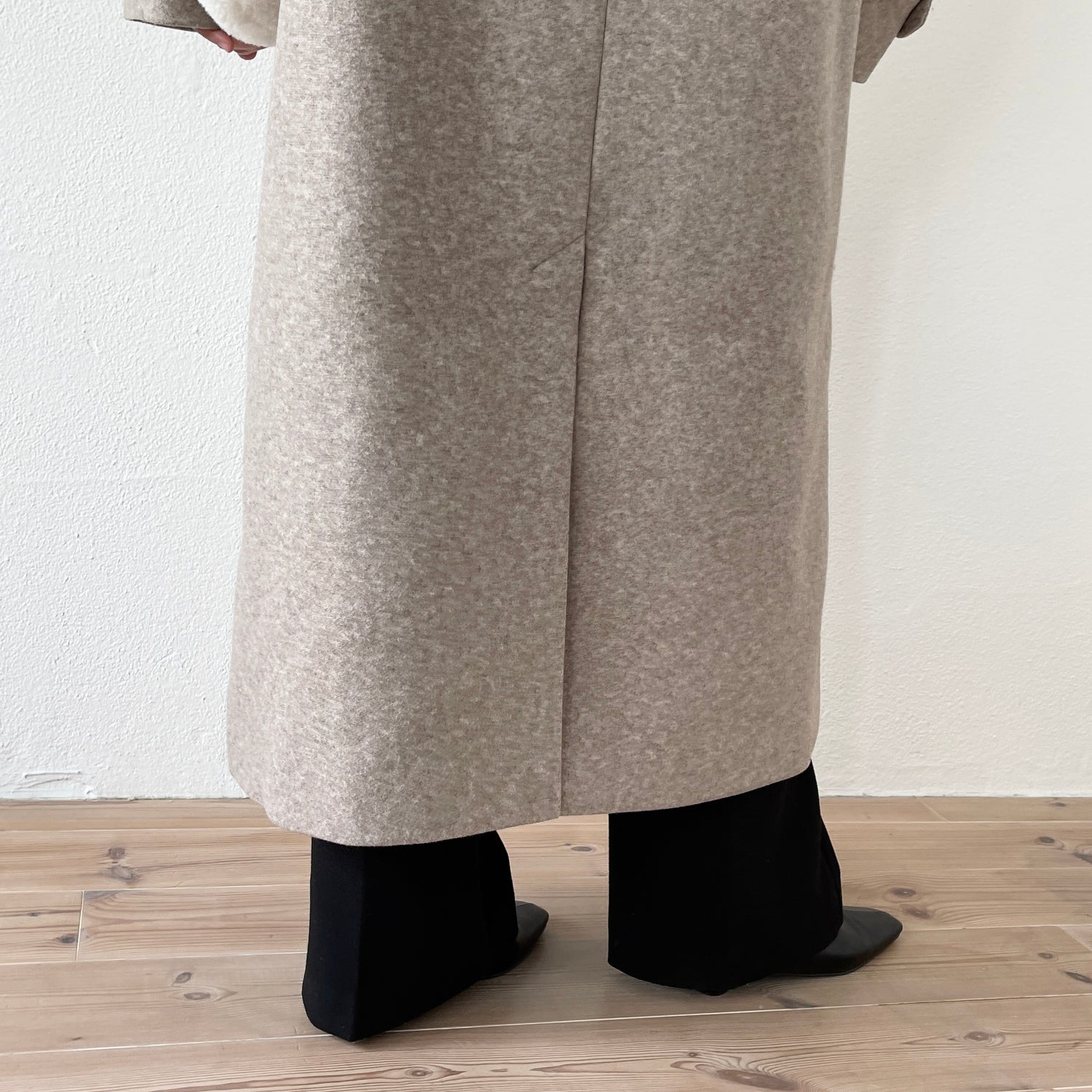 daily daily soutien collar long coat / beige