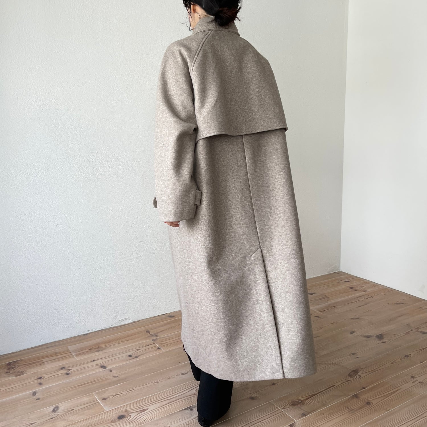 daily daily soutien collar long coat / beige