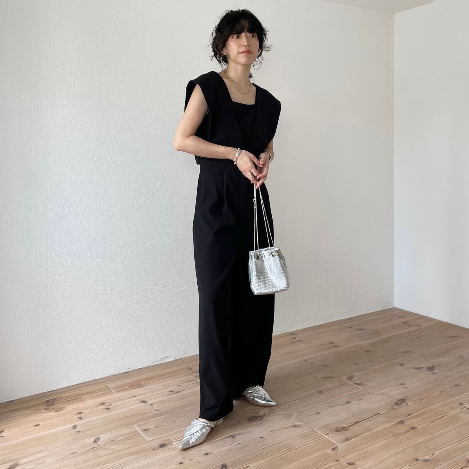 【SAMPLE】mulch scene jump suits / black