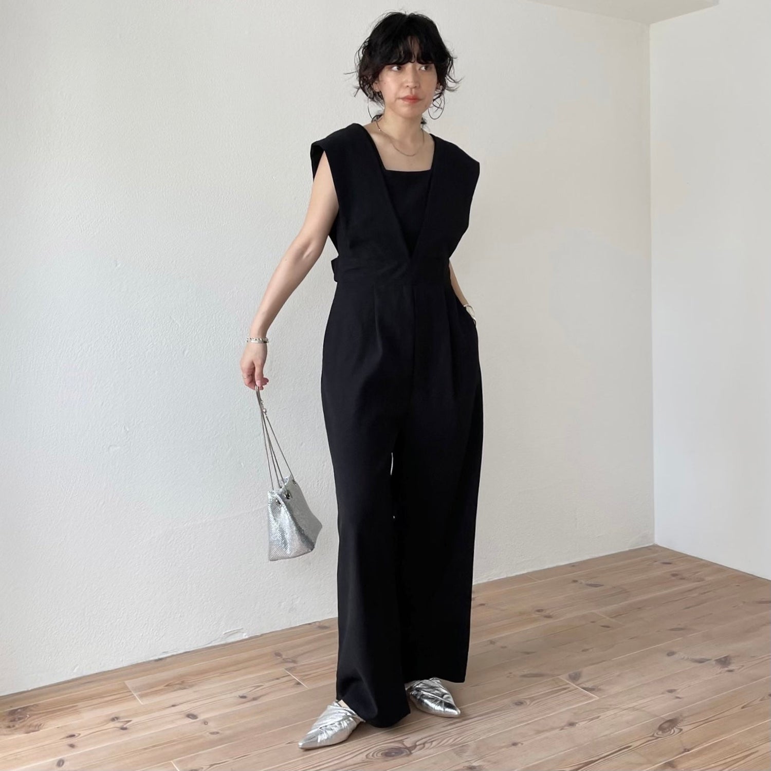 【SAMPLE】mulch scene jump suits / black