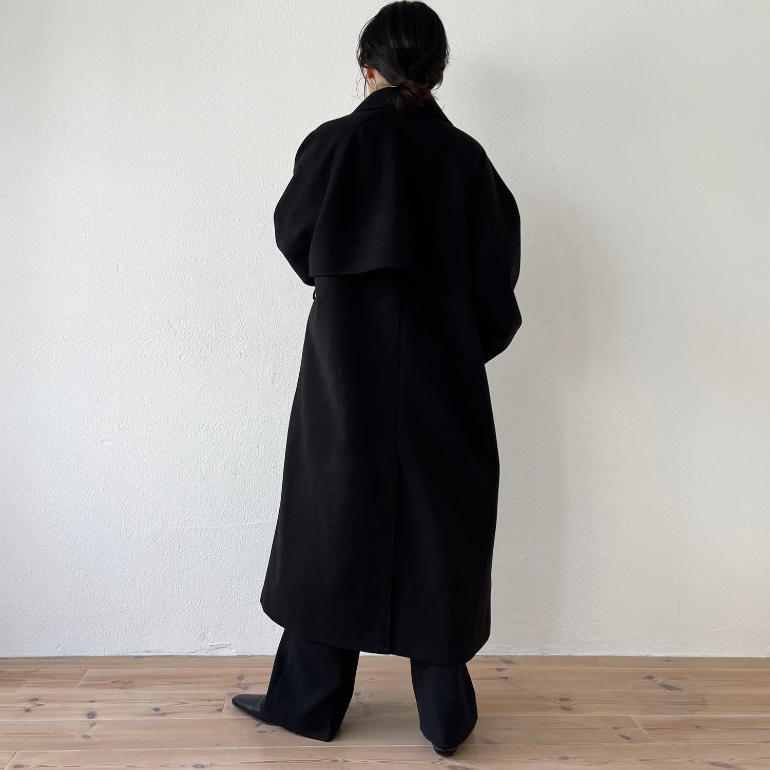 daily daily soutien collar long coat / black
