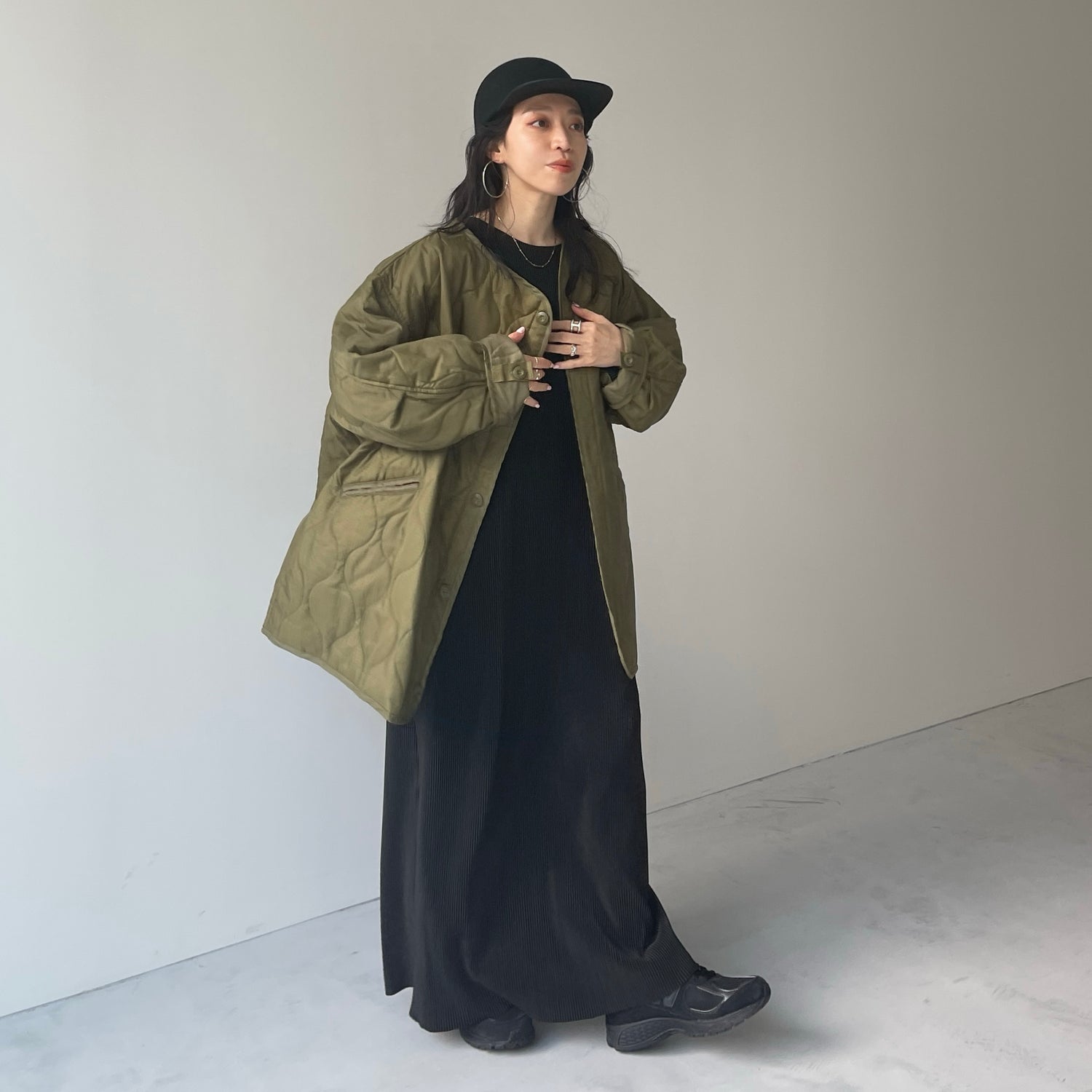smooth wool cap / black