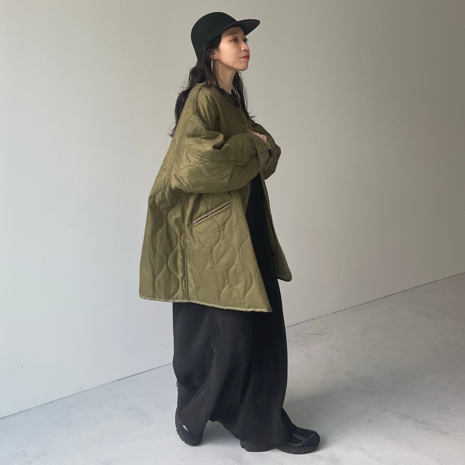 smooth wool cap / black
