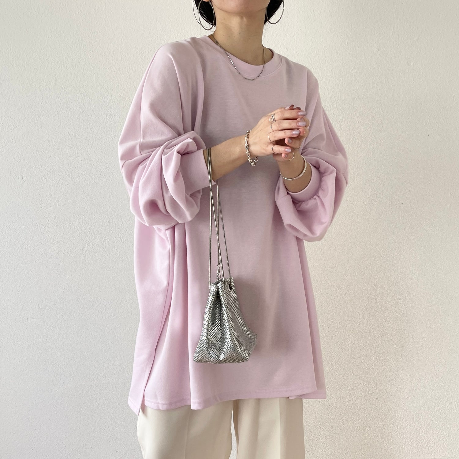 super loose light sweatee / baby pink
